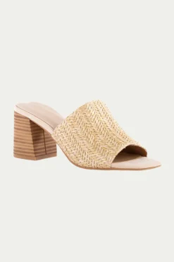 Trina Turk Adapt Raffia Heeled Mule Sandal Fashion