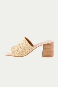 Trina Turk Adapt Raffia Heeled Mule Sandal Fashion