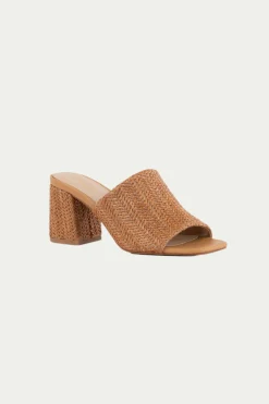 Trina Turk Adapt Raffia Heeled Mule Sandal Fashion