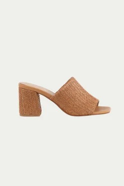 Trina Turk Adapt Raffia Heeled Mule Sandal Fashion