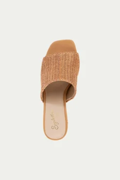 Trina Turk Adapt Raffia Heeled Mule Sandal Fashion