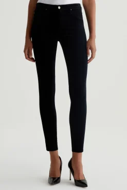 Trina Turk AG Farrah High-Rise Velvet Skinny Jeans Black New
