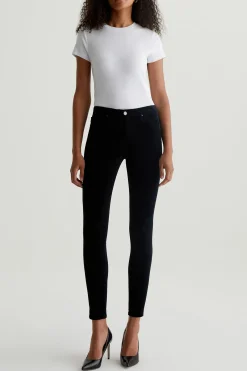 Trina Turk AG Farrah High-Rise Velvet Skinny Jeans Black New