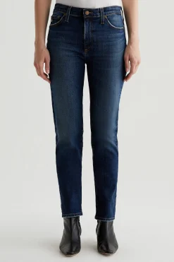 Trina Turk AG Mari High-Rise Slim Straight Leg Jeans Indigo Clearance