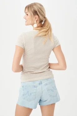 Trina Turk AG Women's Agnes Crewneck Tee Whitewash Hot