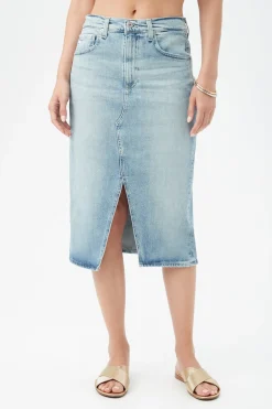 Trina Turk AG Women's Alicia Jean Midi Skirt Light Blue Hot