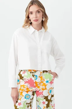 Trina Turk AG Women's Aubrey Long Sleeve Shirt White Discount