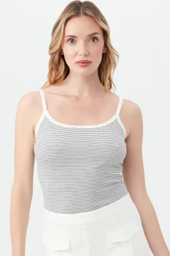 Trina Turk AG Women's Claire Cami Tank Top Whitewash/Indigo New