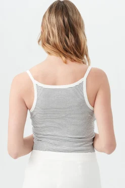 Trina Turk AG Women's Claire Cami Tank Top Whitewash/Indigo New