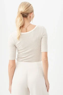 Trina Turk AG Women's Diana Short Sleeve Top Whitewash Fashion