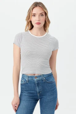Trina Turk AG Women's Hutton Crewneck Short Sleeve Tee Whitewash/Indigo Outlet