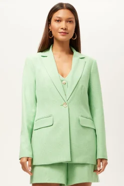 Trina Turk Alternates Blazer - Game Time Glen Plaid Grass Court Green/Whitewash Fashion