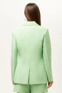 Trina Turk Alternates Blazer - Game Time Glen Plaid Grass Court Green/Whitewash Fashion