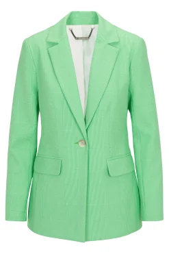 Trina Turk Alternates Blazer - Game Time Glen Plaid Grass Court Green/Whitewash Fashion