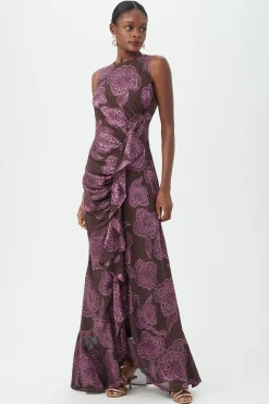 Trina Turk Amara Dress Mudcloth/Lilac Rose New