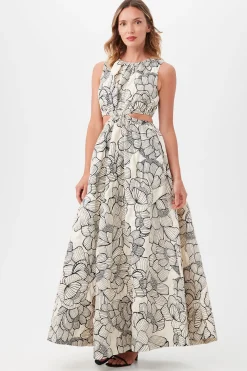 Trina Turk Artimo Maxi Dress Savanna Sand/Black Discount