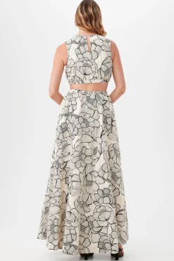 Trina Turk Artimo Maxi Dress Savanna Sand/Black Discount