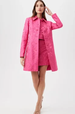 Trina Turk Asher Coat - Sweetheart Jacquard Snapdragon Sale