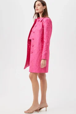 Trina Turk Asher Coat - Sweetheart Jacquard Snapdragon Sale