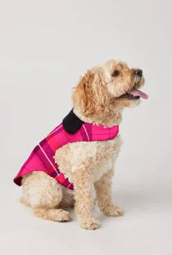 Trina Turk Aurora Plaid Flannel Dog Jacket Multi Hot