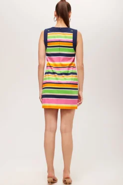 Trina Turk Bev Sleeveless Cutout Dress - Splash Stripe Multi Outlet