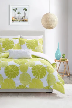 Trina Turk Big Floral Full Queen 3-Piece Comforter Set YELLOW Clearance