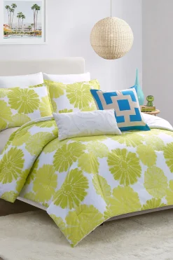 Trina Turk Big Floral Full Queen 3-Piece Comforter Set YELLOW Clearance