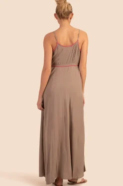 Trina Turk Brittany Maxi Wrap Dress Brown Hot