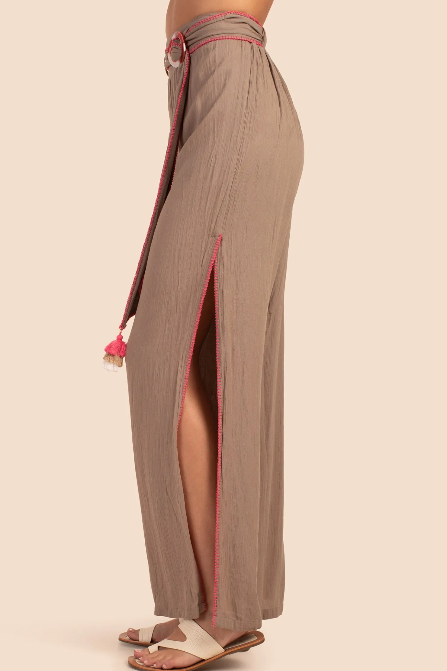Trina Turk Brittany Side Slit Pant Brown Best