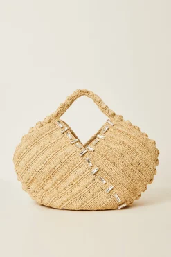 Trina Turk BTB Gia Crystal Tote Natural Clearance