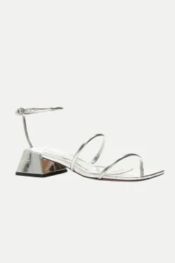 Trina Turk Burano Strappy Heeled Sandal Silver Fashion