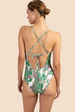 Trina Turk Cacti Cut-Out Maillot Multi New