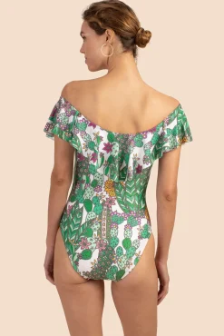 Trina Turk Cacti Off The Shoulder Ruffle One Piece Multi Clearance