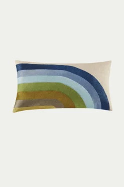 Trina Turk Calistoga Embroidered Pillow 14X26" Blue Outlet