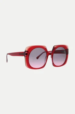 Trina Turk Canaria Oversized Square Acetate Sunglasses Red Outlet