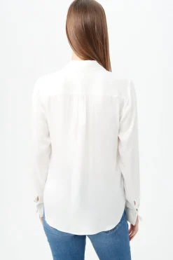 Trina Turk Cassavetes Long-Sleeve Stretch Silk Button-Up Shirt Best