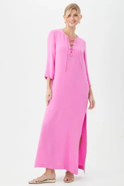 Trina Turk Catamaran 3/4-Sleeve Maxi Dress Piazza Pink Sale