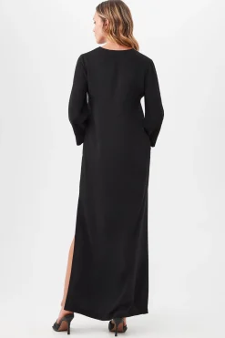 Trina Turk Catamaran 3/4-Sleeve Maxi Dress Black Hot