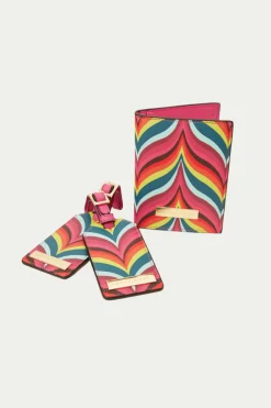 Trina Turk Chelsea Chevron Passport Set Multi New