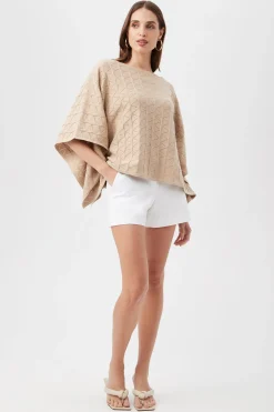 Trina Turk Chic Wrap 2 Sweater Chai Fashion
