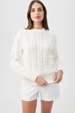 Trina Turk Corazon Heart Knit Crewneck Sweater Fashion
