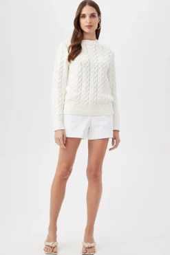 Trina Turk Corazon Heart Knit Crewneck Sweater Fashion