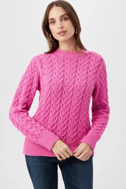 Trina Turk Corazon Heart Knit Crewneck Sweater Fashion
