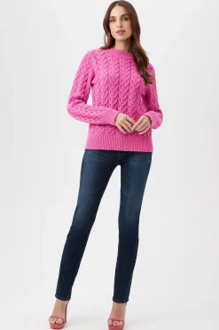 Trina Turk Corazon Heart Knit Crewneck Sweater Fashion