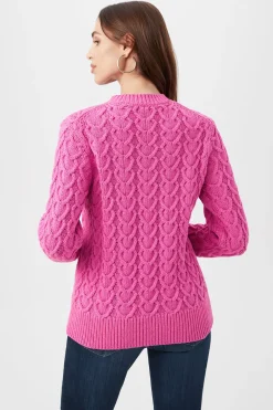 Trina Turk Corazon Heart Knit Crewneck Sweater Fashion