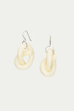 Trina Turk Corey Moranis Knot Earring Opaque Cream New