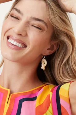 Trina Turk Corey Moranis Knot Earring Opaque Cream New