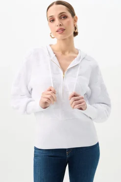 Trina Turk C.Z. Zip-Up Hoodie - Linsk Terry White Discount