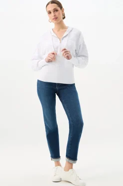 Trina Turk C.Z. Zip-Up Hoodie - Linsk Terry White Discount