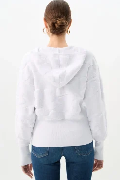 Trina Turk C.Z. Zip-Up Hoodie - Linsk Terry White Discount